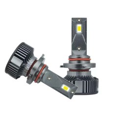 Set 2 LED-uri Auto Techstar&reg; K9, H1, 50w, 6000 Lumeni, 6500K, AUTO, 12-24 Volti, CSP, Canbus, Miez Cupru, Radiator Aluminiu