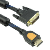 Cablu DVI-D - HDMI Detech, 1.8M, calitate deosebita, dublu ecranat, bobine antiparaziti