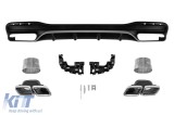 Difuzor tip GLE63 cu capete cromate pentru bara spate A Design potrivit pentru Mercedes GLE W166 2015-2019 -oo--oo-, cu garnitura cromata Performance