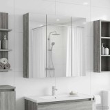 vidaXL Dulap cu oglindă pentru baie Gri Sonoma 70 x 14,5 x 70 cm 889092