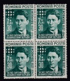 ROMANIA 1940 LP 142 I MISCAREA LEGIONARA IN ROMANIA CODREANU BLOC DE 4 TIMBRE STARE MNH