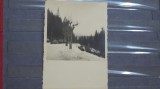 PRCUL CASTELULUI PELES IARNA, CASTELUL IN FUNDAL -1928 - TIP CARTE POSTALA AGFA, Alb-Negru, Romania 1900 - 1950, Natura