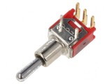 Comutator basculant SPDT ON-OFF-ON Poz: 3, temperatură 30&divide;85&deg;C, 20m&Omega;