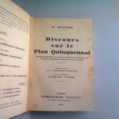 DISCOURS SUR LE PLAN QUINQUENNAL - J. STALINE (DISCURSURI DESPRE PLANUL CINCINAL)