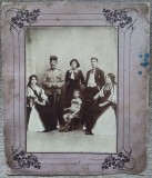 Salistence, copil si locotenent de artilerie in uniforma 1912// foto pe carton