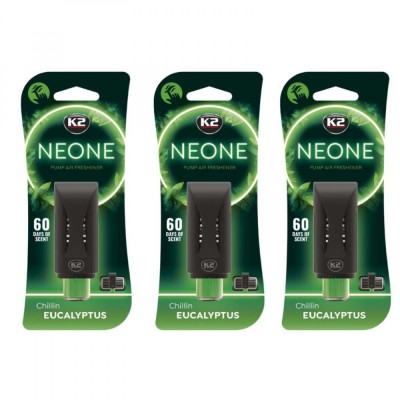 Pachet 3 x odorizant auto grila ventilatie Puf-Puf K2 NEONE EUCALIPT (Unisex) foto