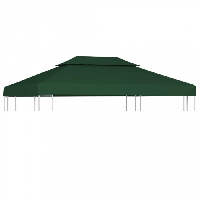 Copertină de rezervă acoperiș pavilion, verde, 3x4 m, 310 g/m&sup2;