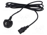 Cablu 3x0,75mm2 BS 1363 IEC C13 mamă PVC 3m negru POS