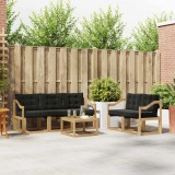 vidaXL Set de canapele de exterior cu pernă 6 pcs Alb și negru 3389222