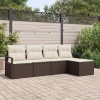 VidaXL Set de canapele pentru grădină 5 pcs Maro Rattan poli 3346338