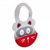 Baveta BabyJem Silicon Soft Baby Bib, Gri, cu Buzunar, Reglabila, Fara BPA, Dimensiuni 30x23 cm