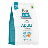 Brit Care Grain-Free Adult, XS-M, Somon, hrană uscată fără cereale c&acirc;ini, piele &amp; blană, 3kg