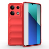Husa pentru xiaomi redmi note 13 4g, antisoc, margini cu striatii, design minimalist, red