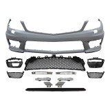 Set bara fata Mercedes C-Class, 03.20, cu gauri spalator; grunduit, de vopsit; type C63 AMG, cu gauri lumini de zi; cu grile inferioare; cu LED