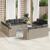 Gossi set canapele de gradina cu perne, 12piese gri deschis poliratan