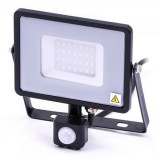 Reflector Led Smd 30w 4000k Ip44 Cu Senzor Miscare - Negru/gri, Oem