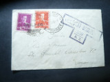Plic mic circulat Bucuresti 1943 , cenzurat Bucuresti 539/A.2. ,2 timbre Mihai