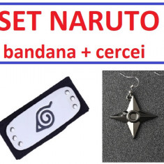 Set 2 accesorii Naruto: Bandana + Cercei Cosplay
