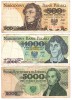 SV * Polonia LOT 500 - 1000 - 5000 ZLOTI / ZLOTYCH 1982 +/-F