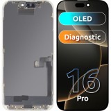 Cumpara ieftin Display cu Touchscreen MP compatibil cu Apple iPhone 16 Pro, cu Rama, Versiune OLED FHD Diagnostic, Negru