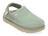 Cumpara ieftin Papuci UGG verzi, GOLDENSTAR MEADOW ACCENT CLOG, din piele intoarsa