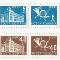 Romania, LP IV.29/1970, Porto duble, Palatul PTT, POSTA ROMANA, fara filig., MNH