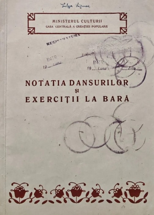 Notatia dansurilor si exercitii la bara - 1956 (AP60)