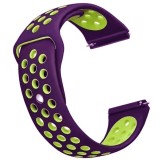 Curea silicon, compatibila Huawei Watch GT 3 42mm, VD Very Dream&reg;, telescoape QR, Violet/Verde