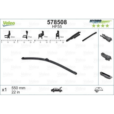 Lamela stergator parbriz fata Hidroconect, VALEO 578508, 550 mm, 22 inch foto