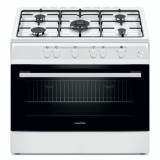 Aragaz NLT 6903A/G1, 60x90cm, pilta gaz cu 5 ochiuri, cuptor gaz, aprindere electrica, grill, Alb