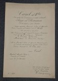 Brevet pt Ordinul Coroana Rom&acirc;niei, model 2 pt civili in grad de Cavaler din 1933 , Carol al 2-lea . Stare impecabila.