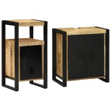 Cumpara ieftin Set de mobilier pentru baie 2 pcs Maro Lemn de mango brut