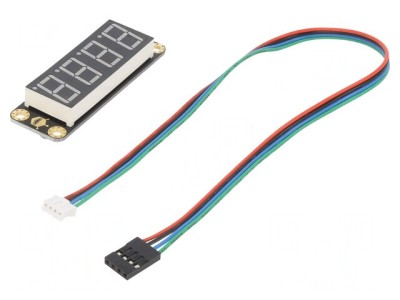 LED Afișaj 4 Cifre Roșu 67x22mm 5VDC I2C Gravity foto