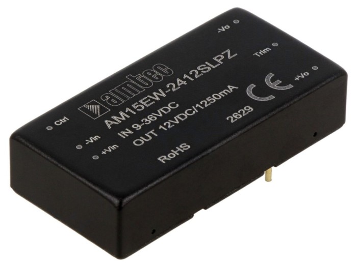 Convertor DC/DC 15W 9&divide;36VDC 12VDC