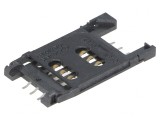 Conector Carduri SIM cu M&acirc;ner Rabatabil SMT 6 PIN-uri