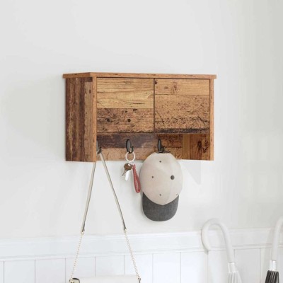 vidaXL Răcător de paltoane montat pe perete Lemn vechi 50 x 20 x 30 cm 874337 foto