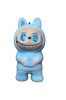 Figurină pufoasă Labubu - Jucărie interactivă din burete moale, albastru, 15 cm, Oem
