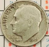 SUA USA 1 dime 10 cents 1946 argint - Roosevelt Silver Dime - km 195 - A011