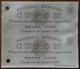 Guvernul Rom&acirc;niei: Cupon pentru agricultori 1997