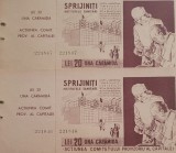 Bon cărămidă, 20 lei Sprijiniți Institutele Sanitare, 2 bucăți consecutive.