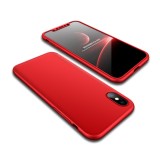 Husa pentru iPhone X, 360 grade, anti-zgarieturi, rezistenta la uzura, rosu
