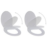 Cumpara ieftin Capace WC cu inchidere silentioasa, 2 buc., alb, plastic