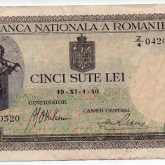 Bancnotă 500 lei - Republica Socialistă România, 1940