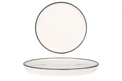 Rinart Farfurie pentru cină - Black Edge - Porţelan - 28 cm - set de 6 foto