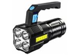 Lanternă LED, 4 moduri, alimentare baterii, 4-5h, neagră