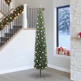 vidaXL Brad de Crăciun artificial Verde 270 cm PVC și oțel și plastic 3394981