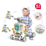 Antemergator si Premergator Interactiv 5 in 1 Gibi-inn, Centru de Activitati Bebe, Ride-on si Scooter, Viteza Reglabila, Muzica si Lumini, 0 luni+