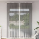 Gossi perdele voile cu bucle 2 buc gri inchis 140x260 cm
