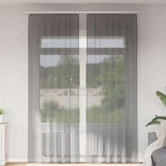 Gossi perdele voile cu bucle 2 buc gri inchis 140x260 cm