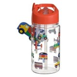 Sticlă de apă cu pai și capac flip top, 440 ml, model vehicule, CMCLASS